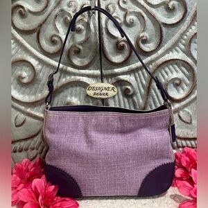 COACH Vintage Girlie Herringbone Perforated Wool Hobo 8146 Purple